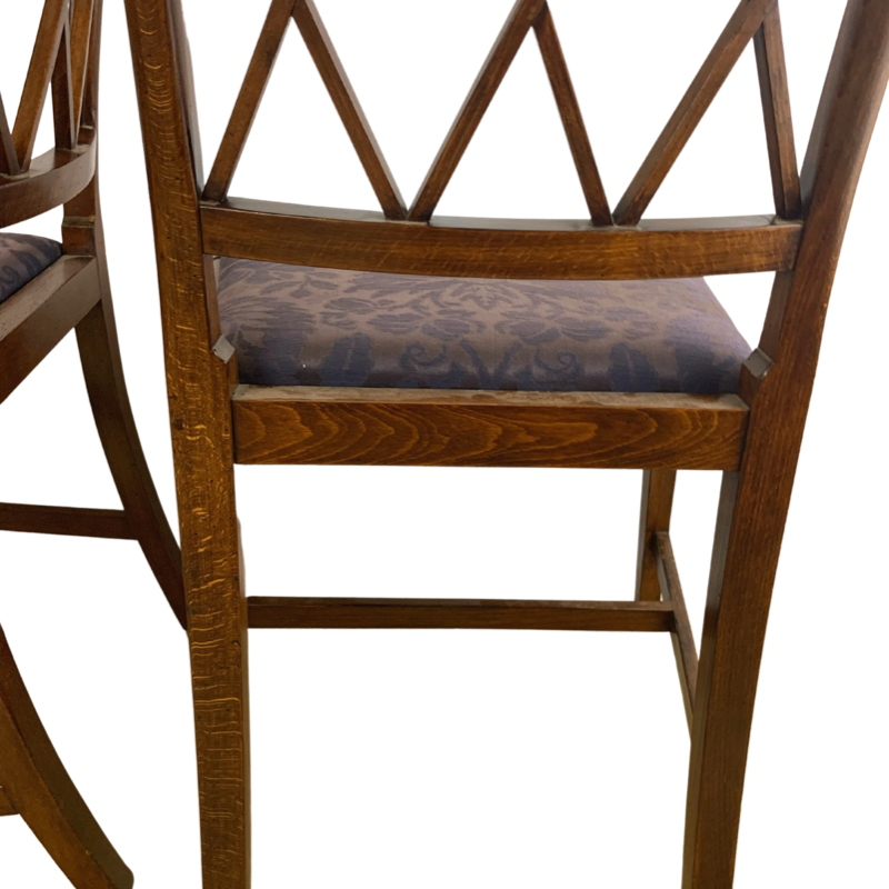 Mahogany Chair Blue Damask