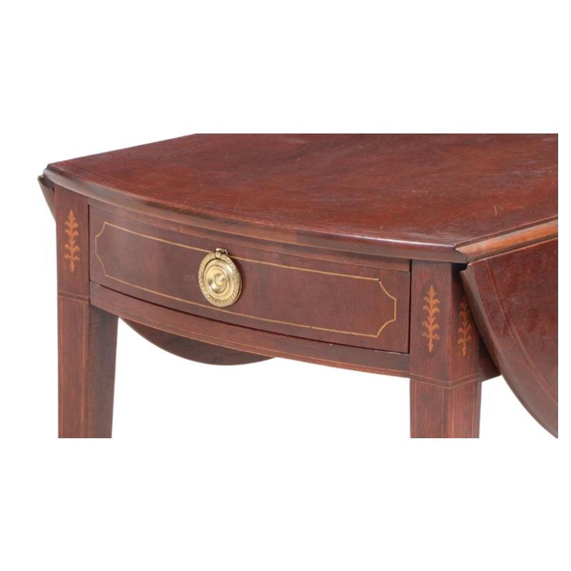 Baker Historic Charleston Federal Style Mahogany and Marquetry Pembroke Table