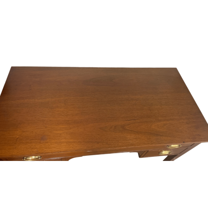 Biggs Mahogany String Inlay Federal Three Drawer Desk