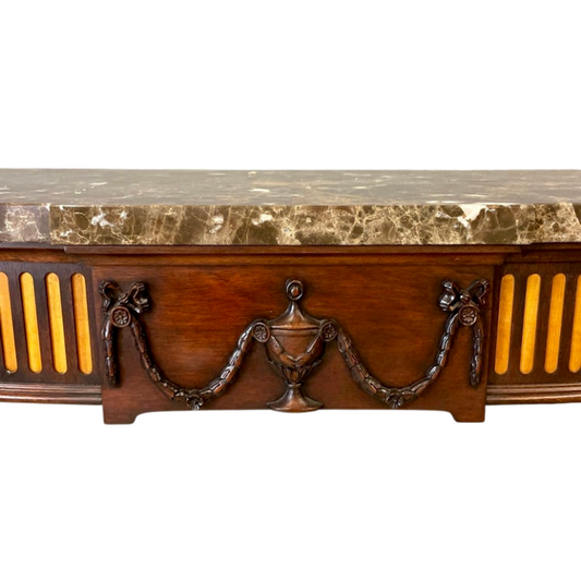 Henkel Harris Marble-Top Mahogany Console Table