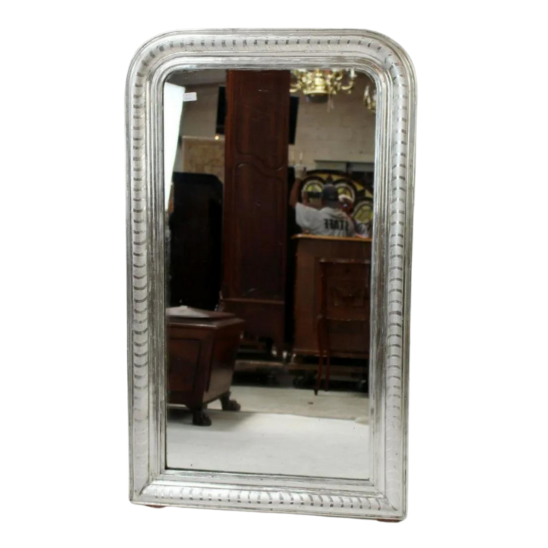 French Louis Philippe Silver Leaf Mirror