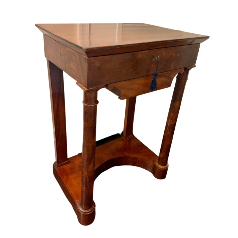 French Mahogany Work Table Nightstand