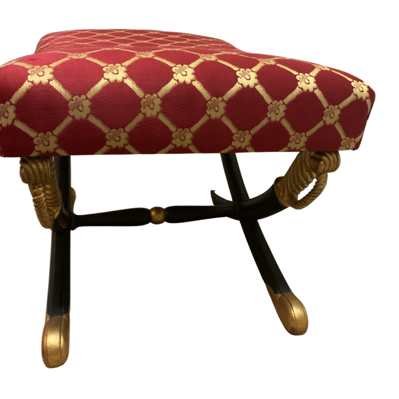 Regency Style Crossed Saber Bench Ottoman